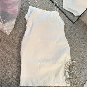 Fashion Nova White Ruched Sheath Mini Dress